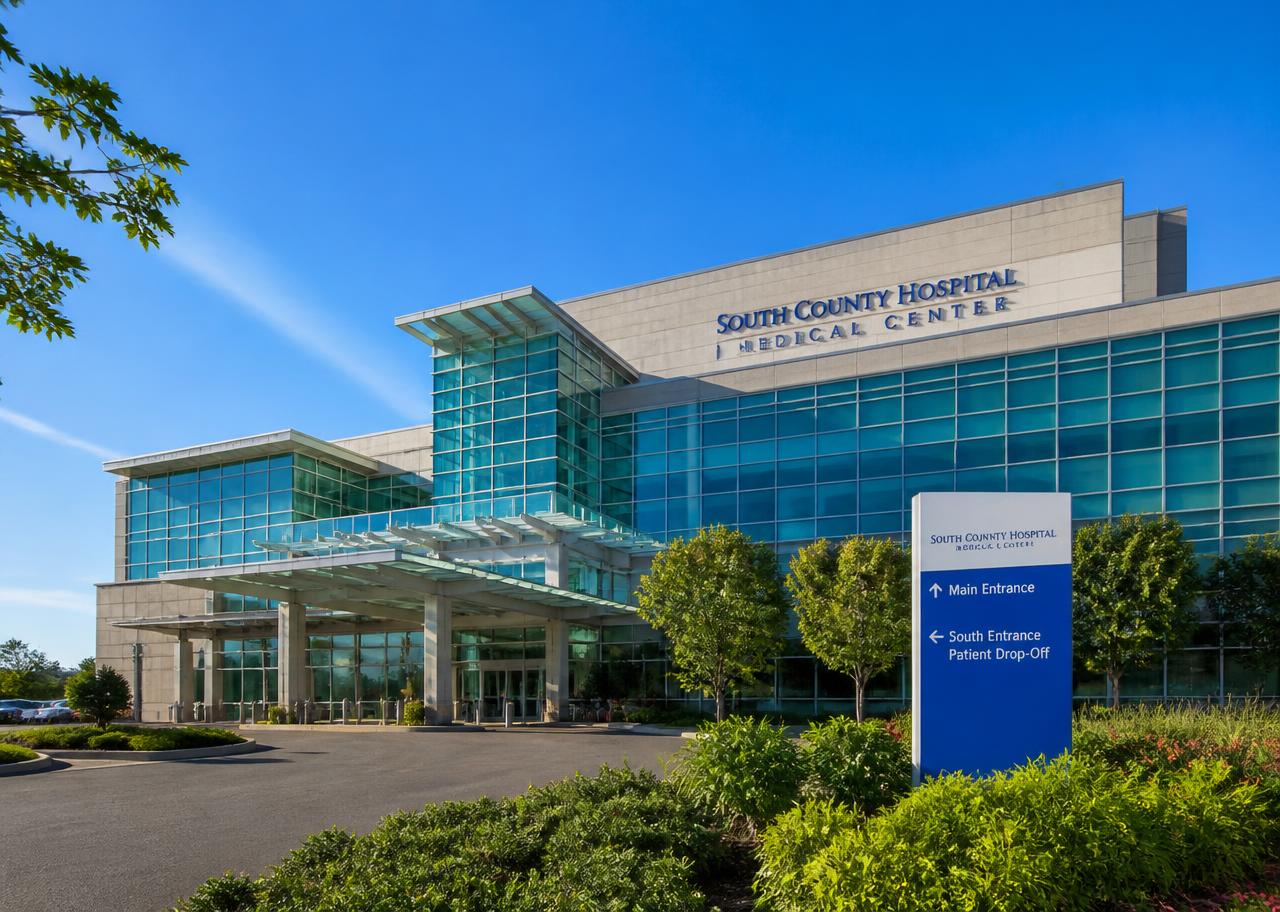 Modern hospital exterior